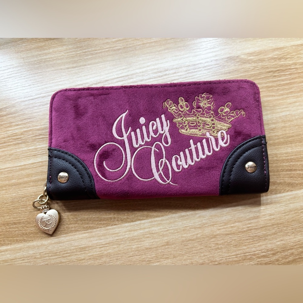 Juicy Couture berry plum Wallet with Gold Accents